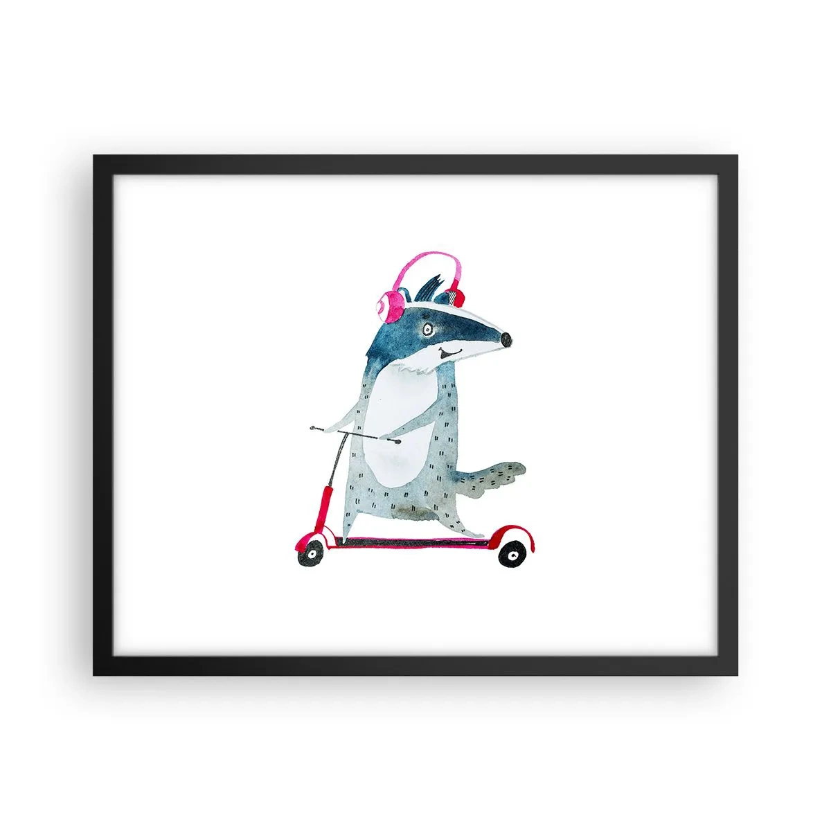 Poster în ramă neagră - Bucurie de bursuc - 50x40 cm