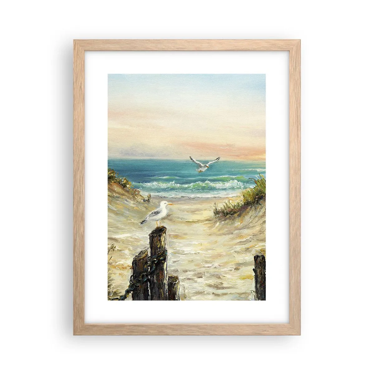 Poster în ramă de stejar deschis - Retragere fără vânt - 30x40 cm