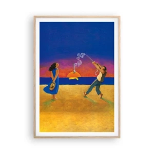 Poster în ramă de stejar deschis - Mai mult decât o stea din cer - 70x100 cm