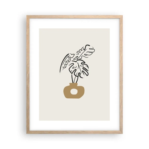 Poster în ramă de stejar deschis - Monstera - decorarea casei - 40x50 cm