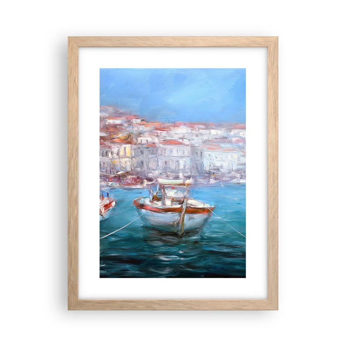 Poster în ramă de stejar deschis - Golful italian - 30x40 cm