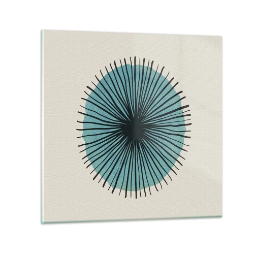 Tablou pe sticlă - Radiant pe albastru - 30x30 cm