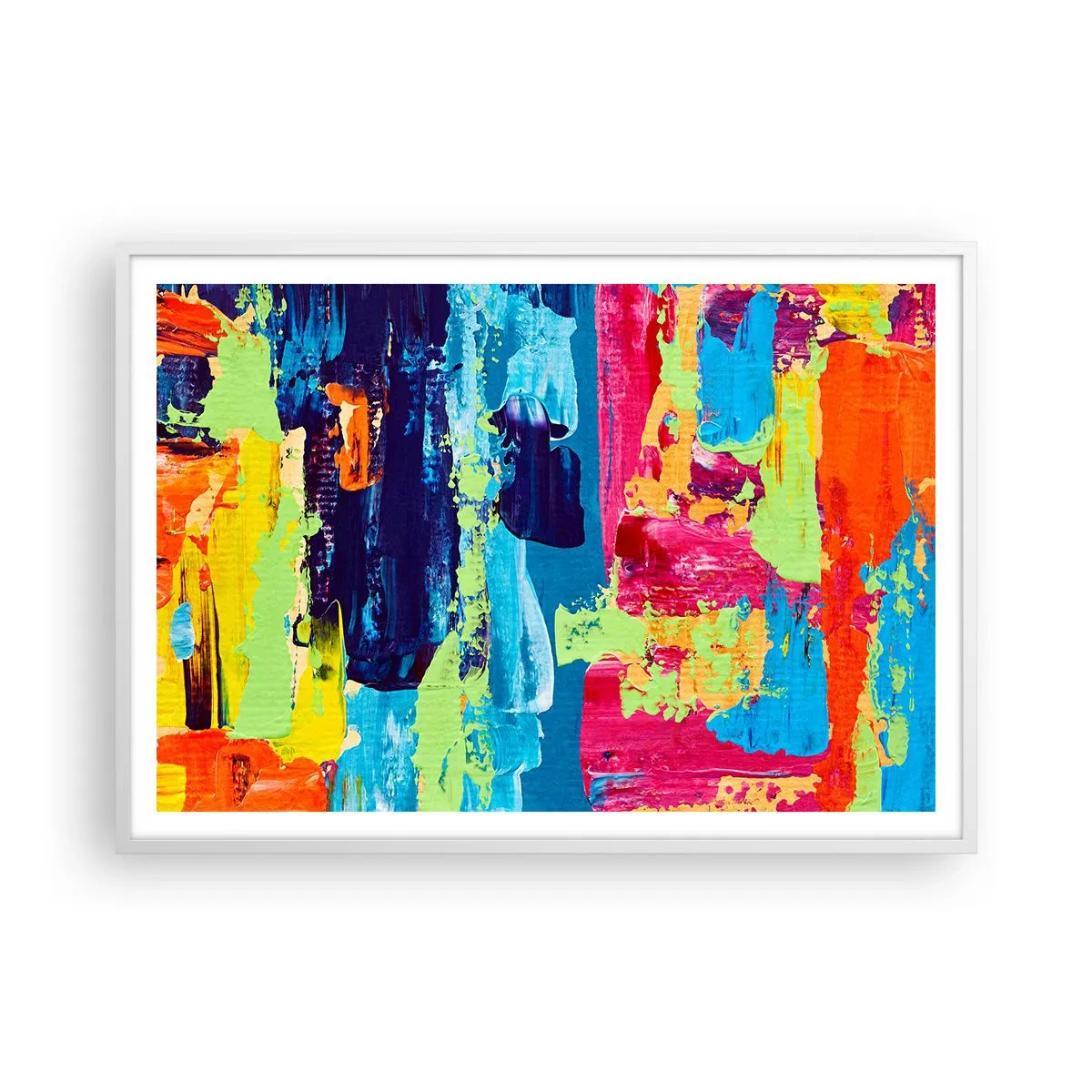 Poster în ramă albă - Viața este frumoasă! - 100x70 cm