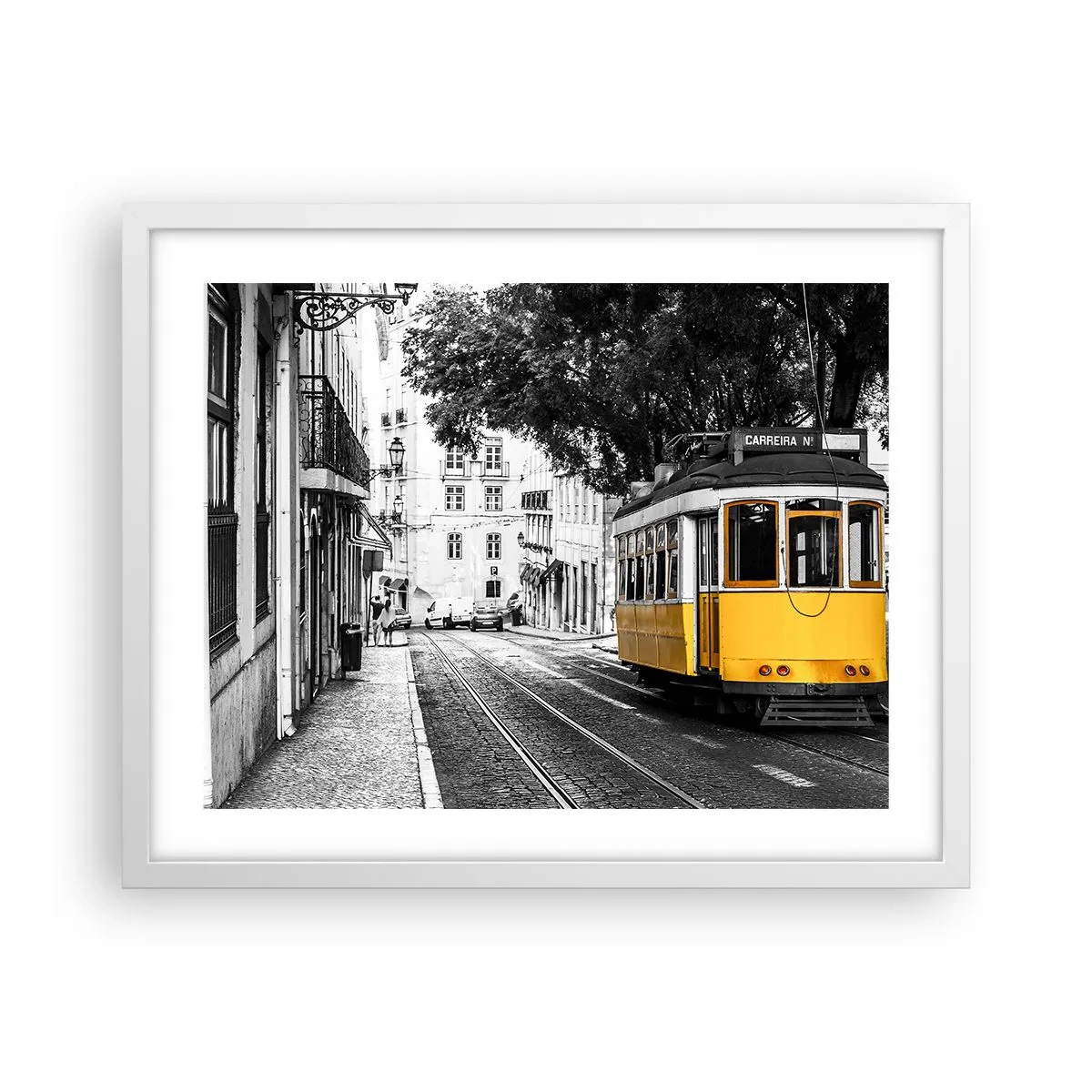 Poster în ramă albă - Sună fado în fundal - 50x40 cm