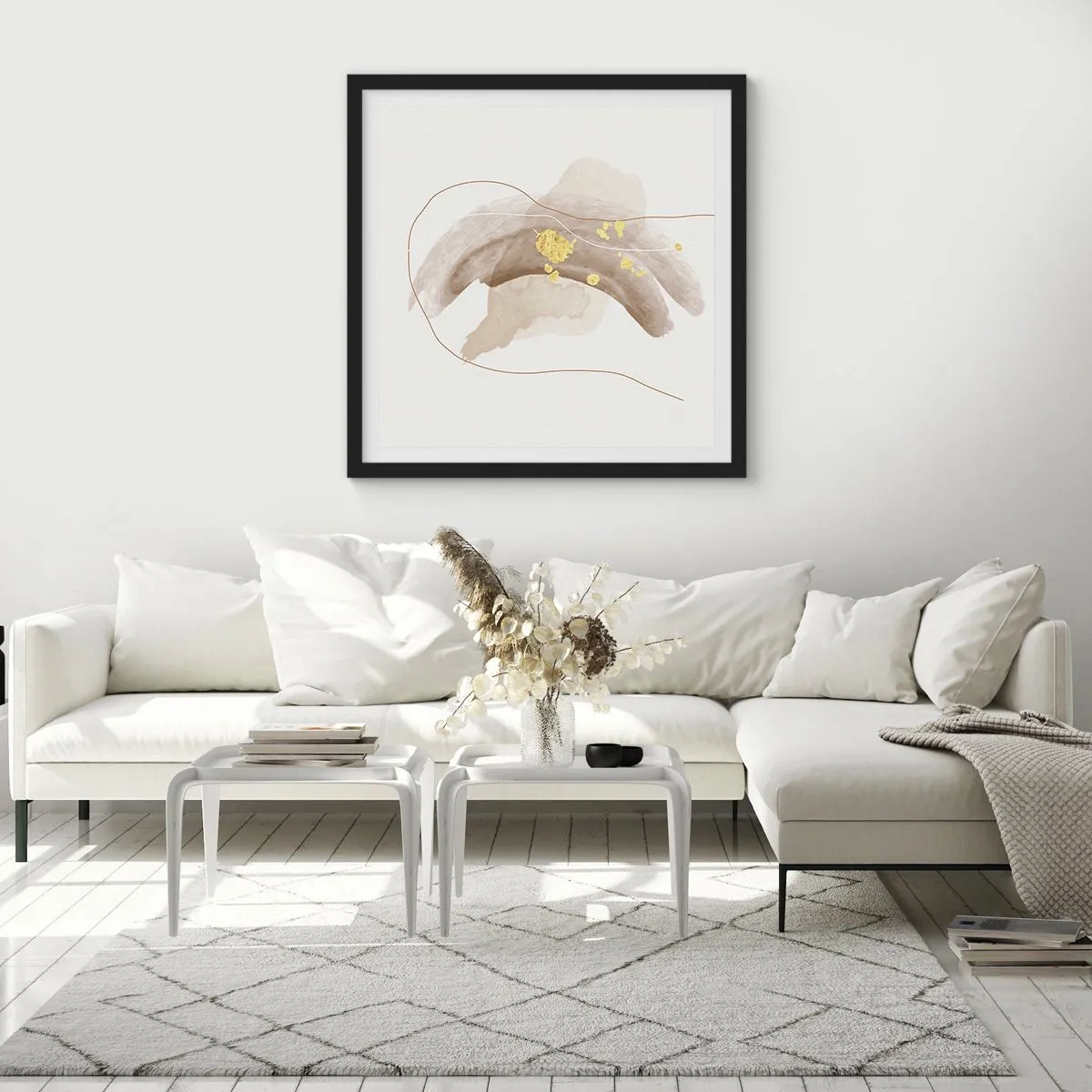 Poster în ramă neagră - Întâlnite în spațiu - 40x40 cm