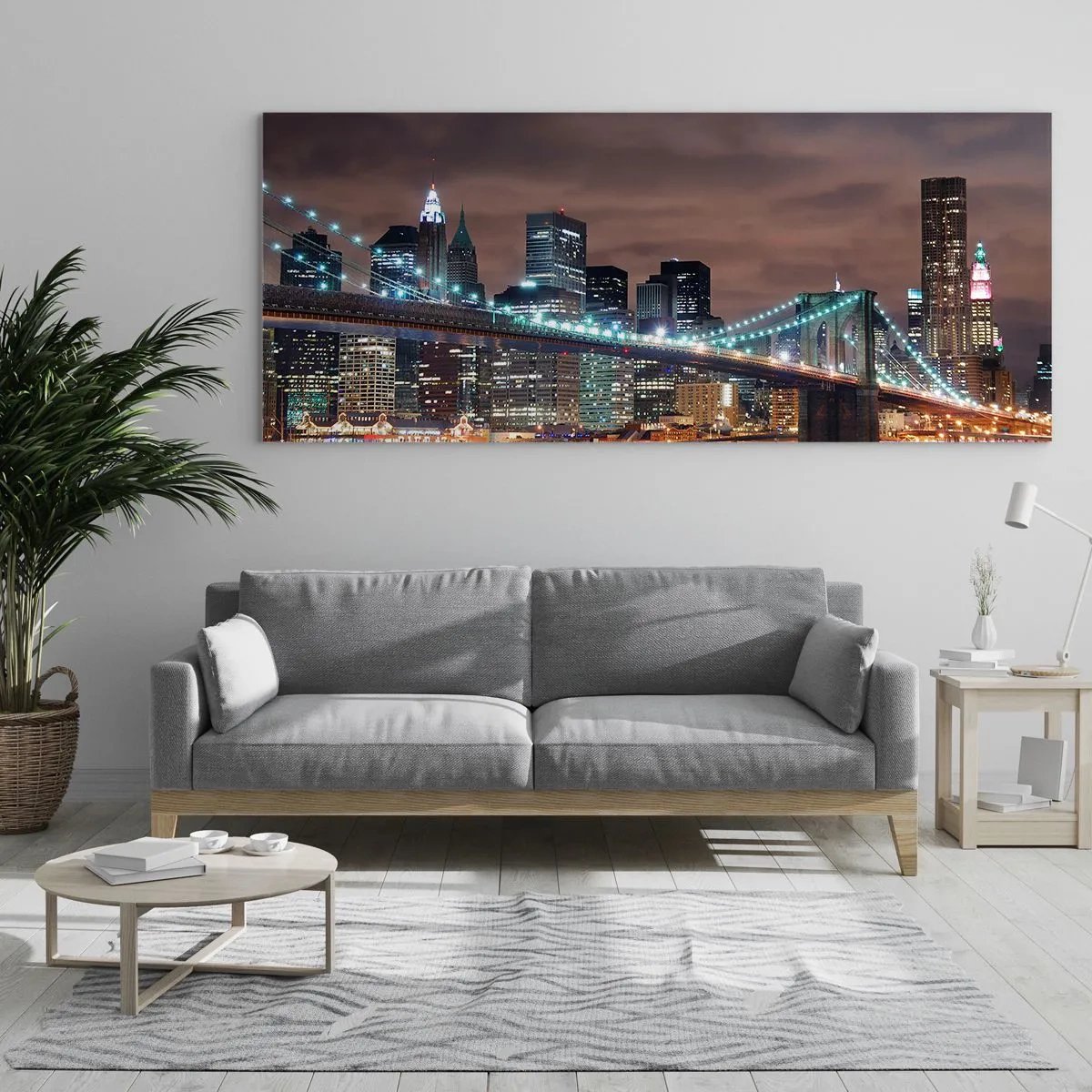 Tablou pe sticlă - Luminile marelui oraș - 140x50 cm