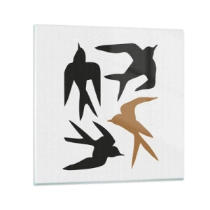 Tablou pe sticlă - Jocurile rândunelelor - 30x30 cm