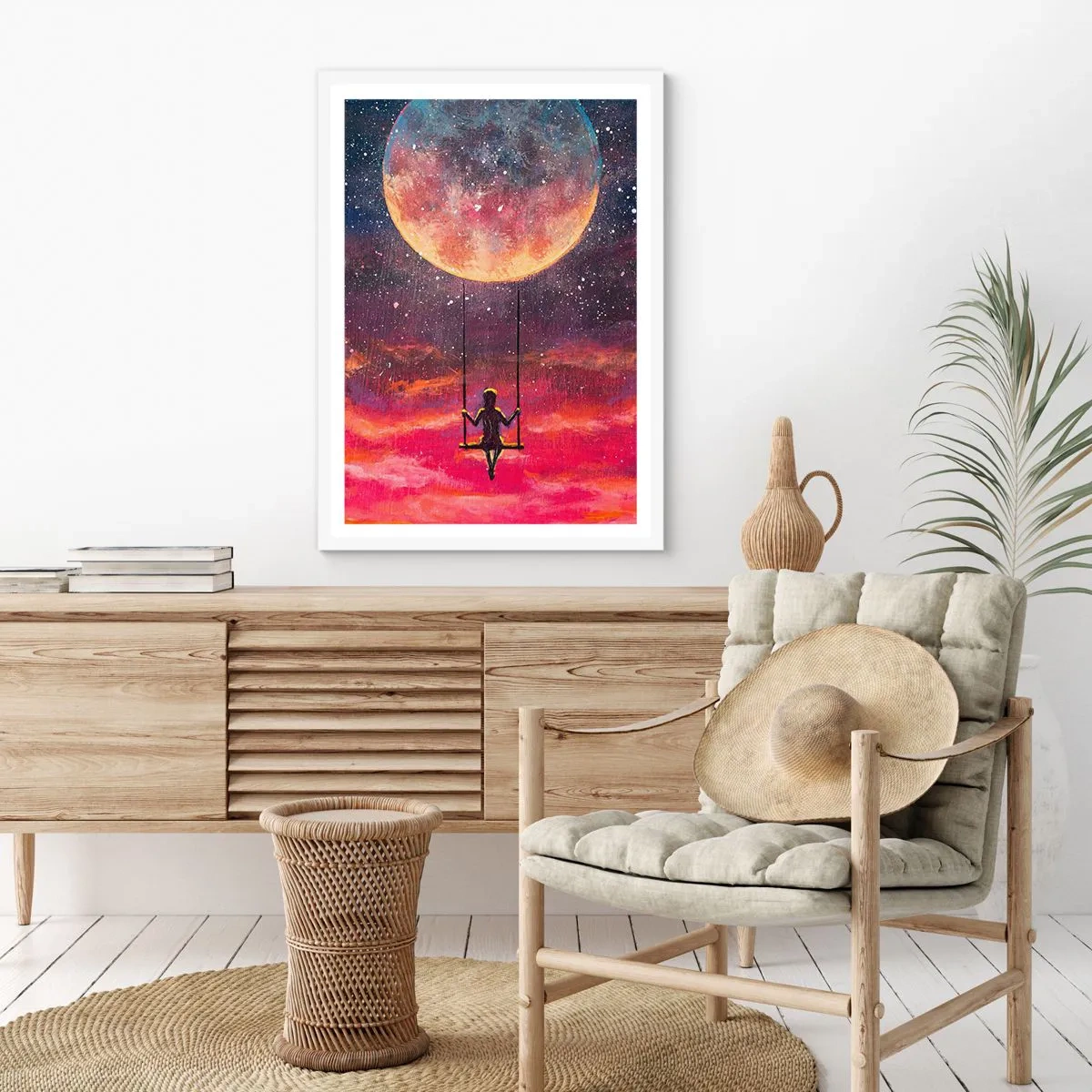 Poster în ramă albă - Cu capul în nori - 61x91 cm