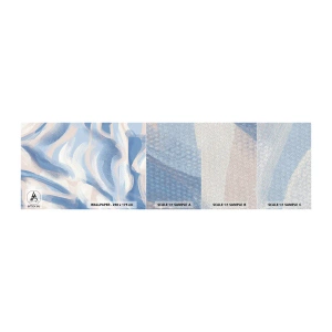 Mostră tapet Premium Sand - Undele albastre - Pastel, Minimalism, Bucată - 100x30 cm