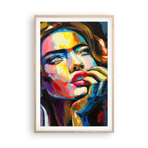 Poster în ramă de stejar deschis - Visele ca niște păsări se înalță pe cer - 61x91 cm