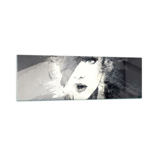 Tablou pe sticlă - Din spatele unui voal gri - 160x50 cm