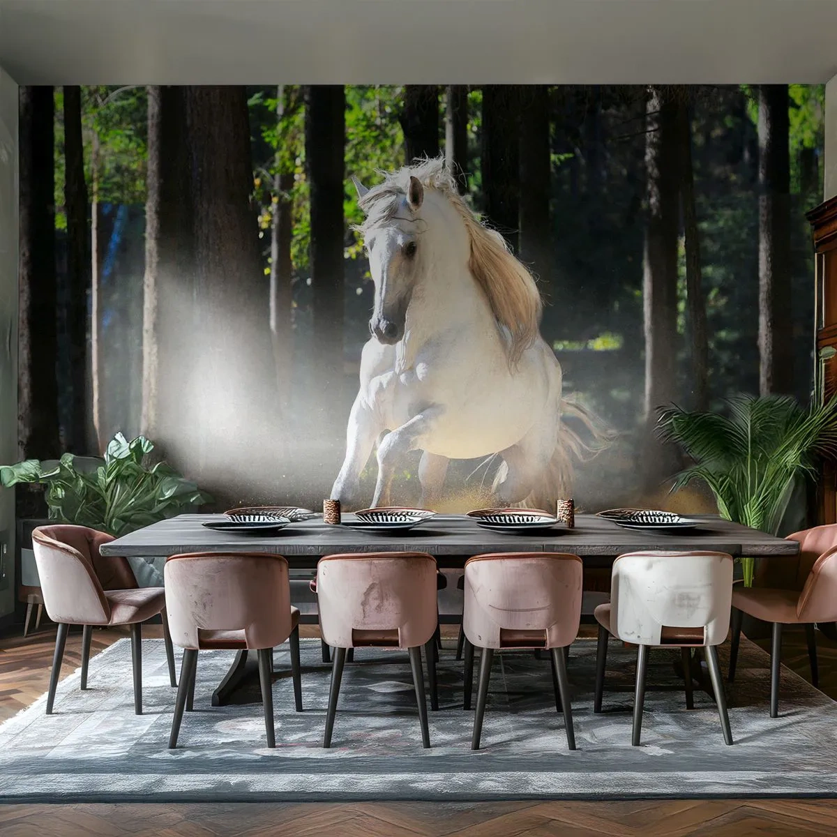 Tapet Premium Canvas - Ca într-un roman fantastic - Animale, Cal, Peisaj - 250x175 cm