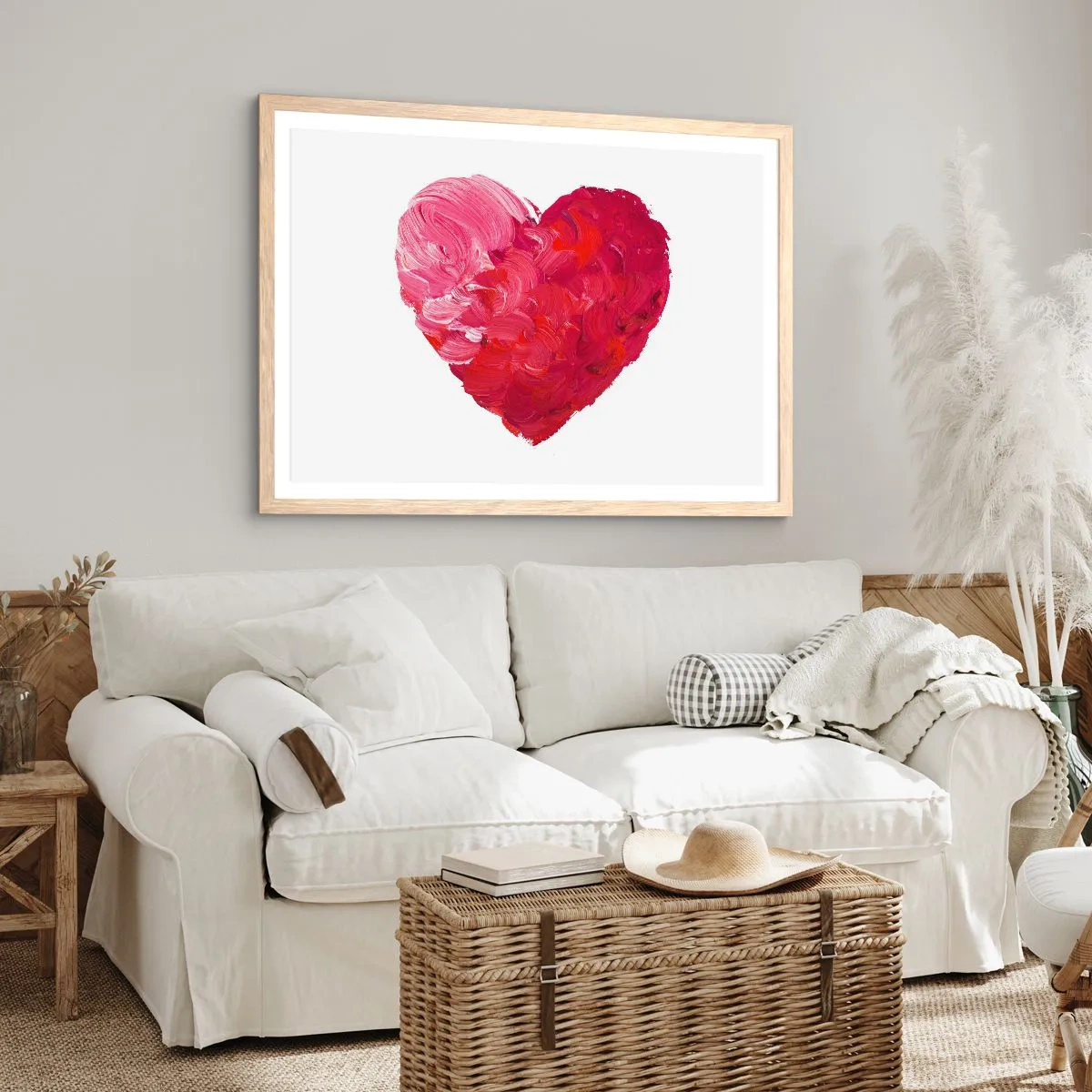 Poster în ramă de stejar deschis - All you need is love - 100x70 cm