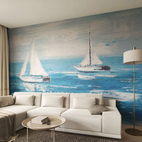 Fototapetă personalizată Premium Sand - Cu un prieten alături de tine - Peisaj, Barci cu pânze, Nautic