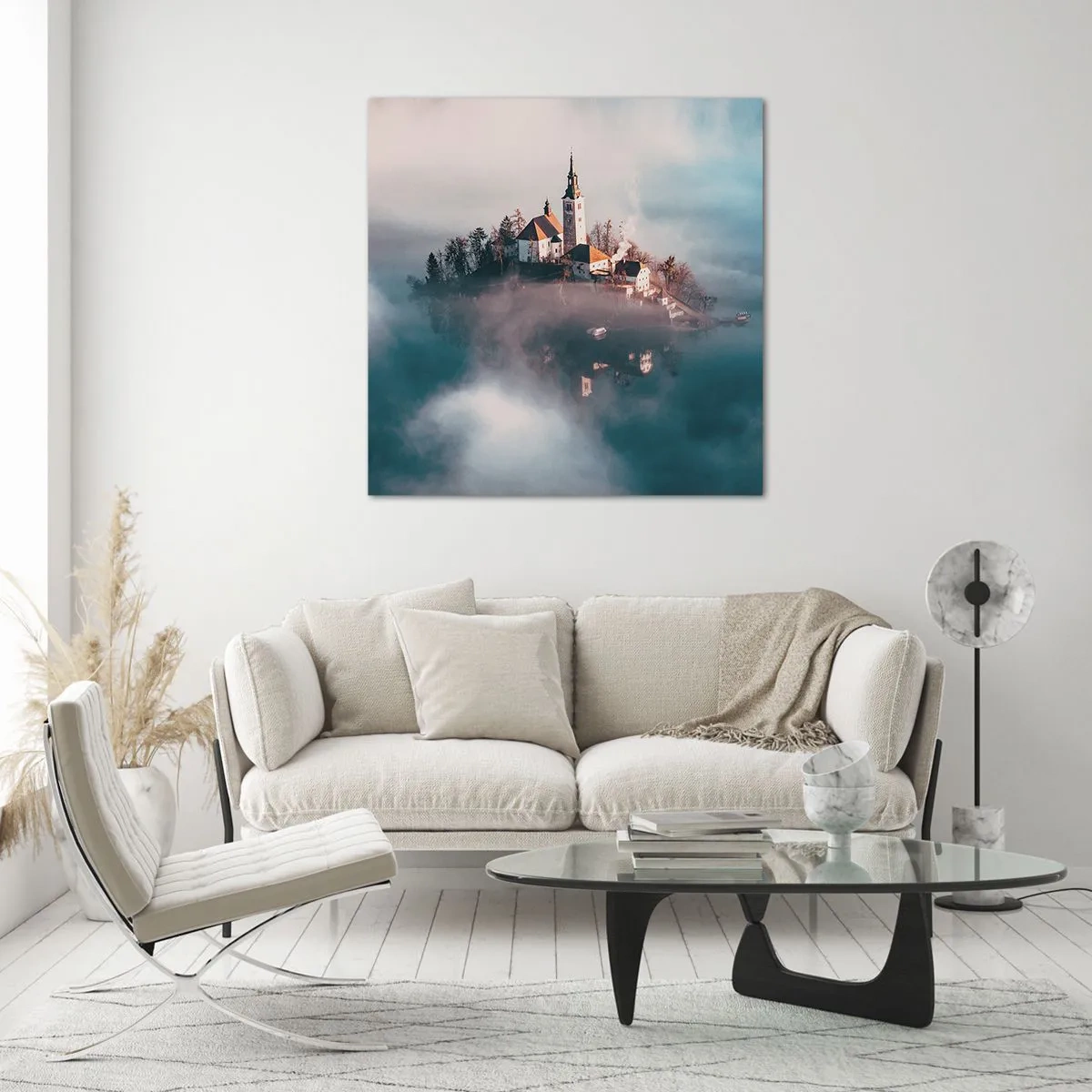 Tablou pe sticlă - Insula de vis - 70x70 cm