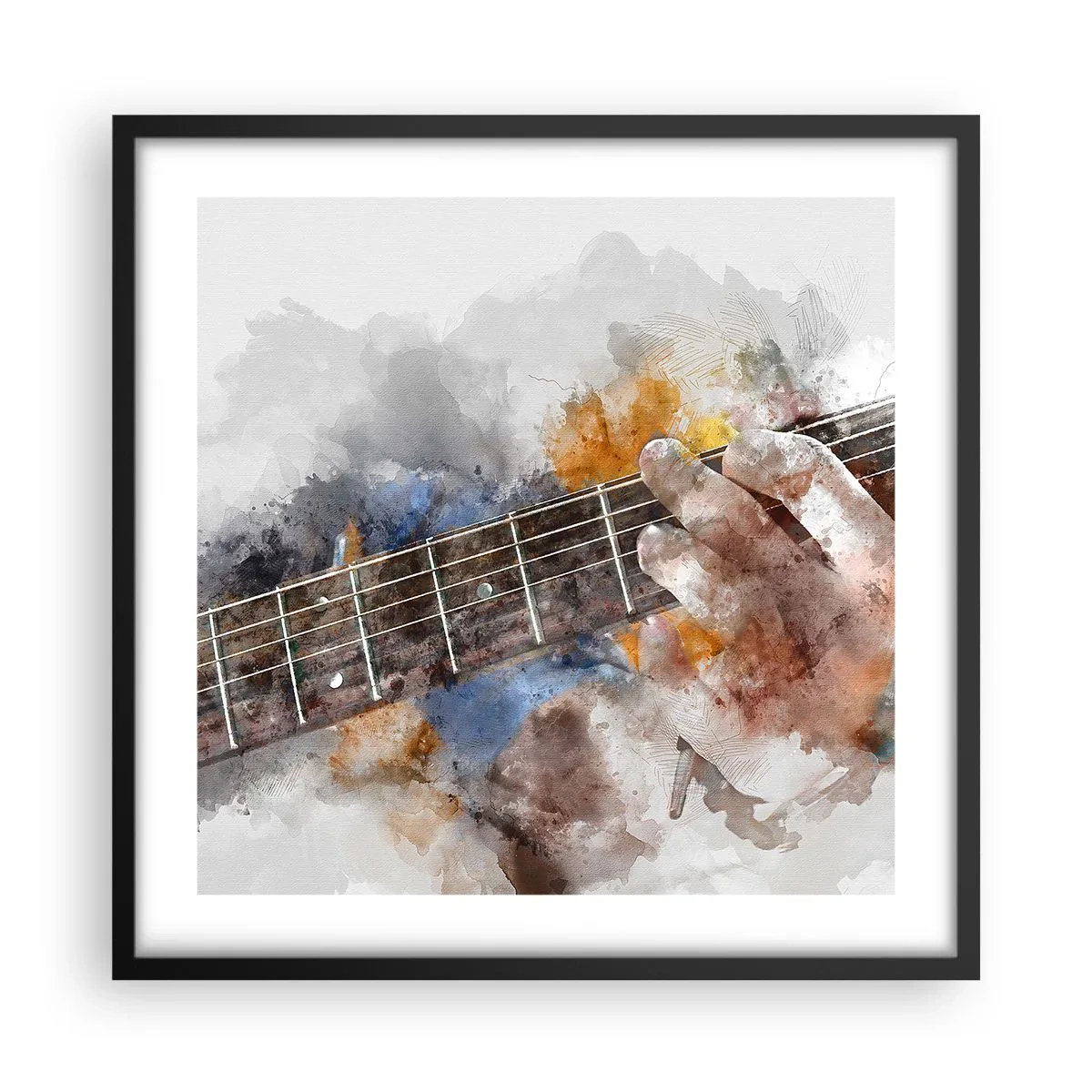 Poster în ramă neagră - Poezie între corzi - 50x50 cm