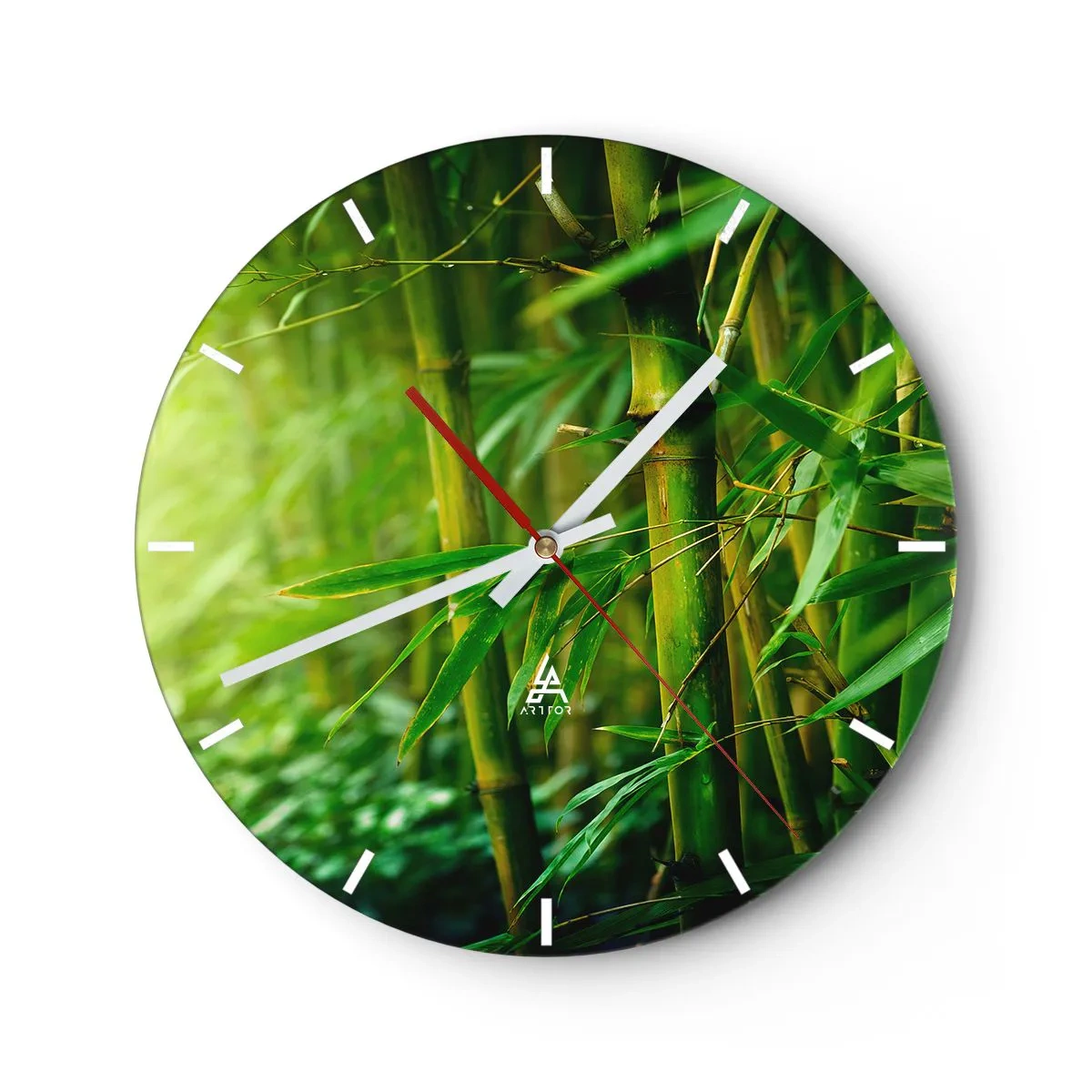 Ceas de perete - Ceas pe sticlă - Cunoașteți verdeața în sine - 40x40 cm
