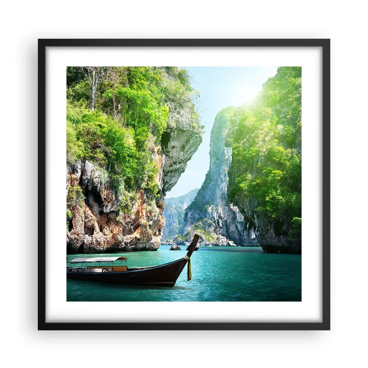 Poster în ramă neagră - Invitație la o călătorie exotică - 50x50 cm