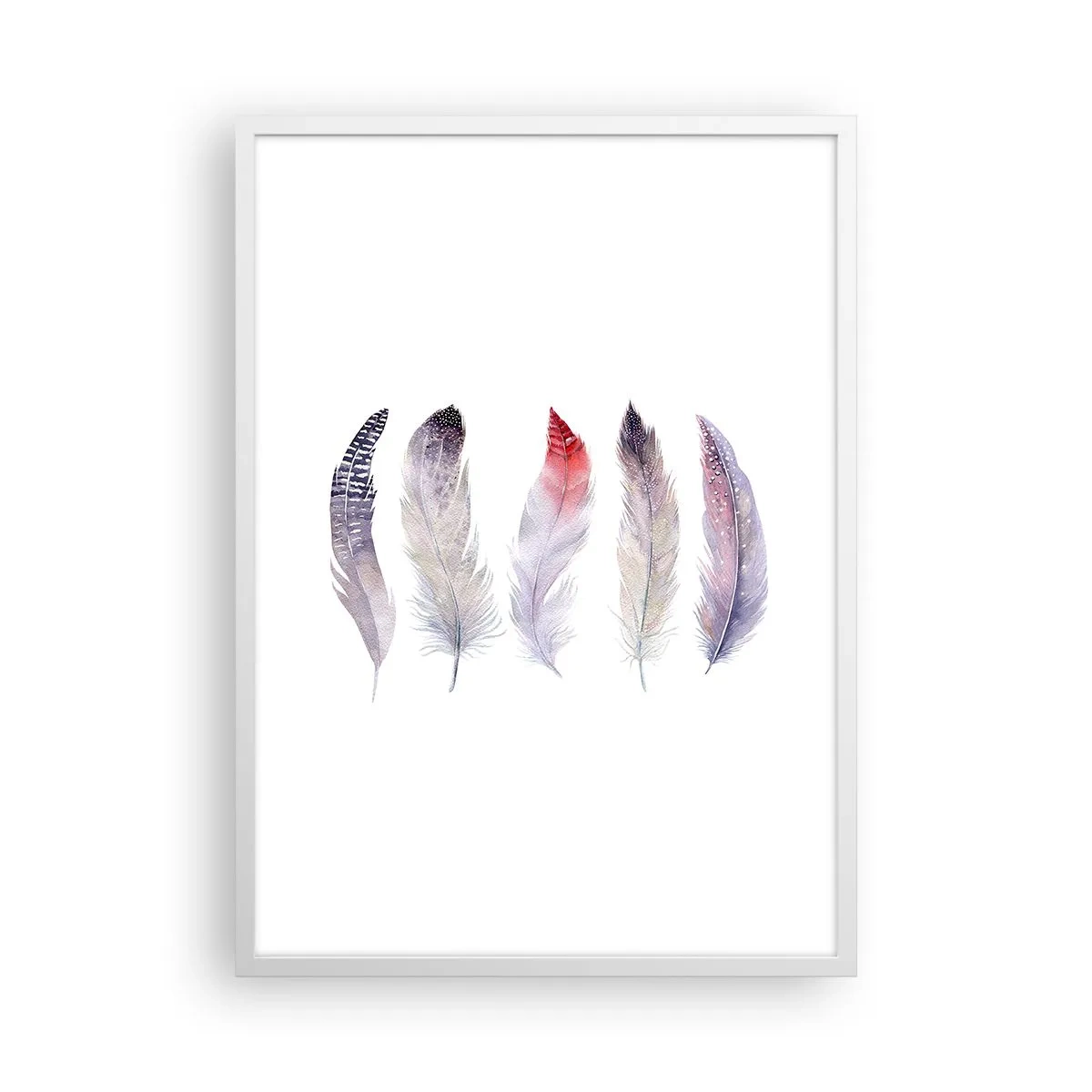 Poster în ramă albă - Delicate ca o ceață multicoloră - 50x70 cm