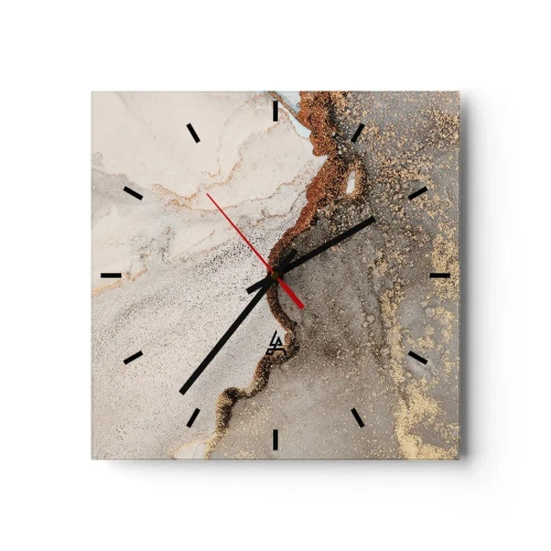 Ceas de perete - Ceas pe sticlă - La granița culorilor - 40x40 cm