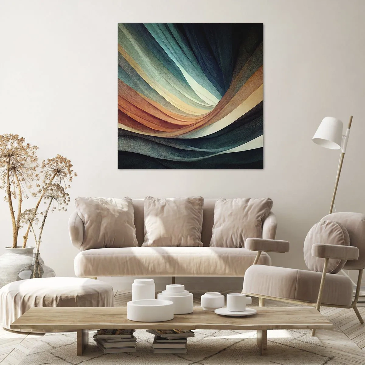 Tablou pe pânză - Țesute din culori - 70x70 cm