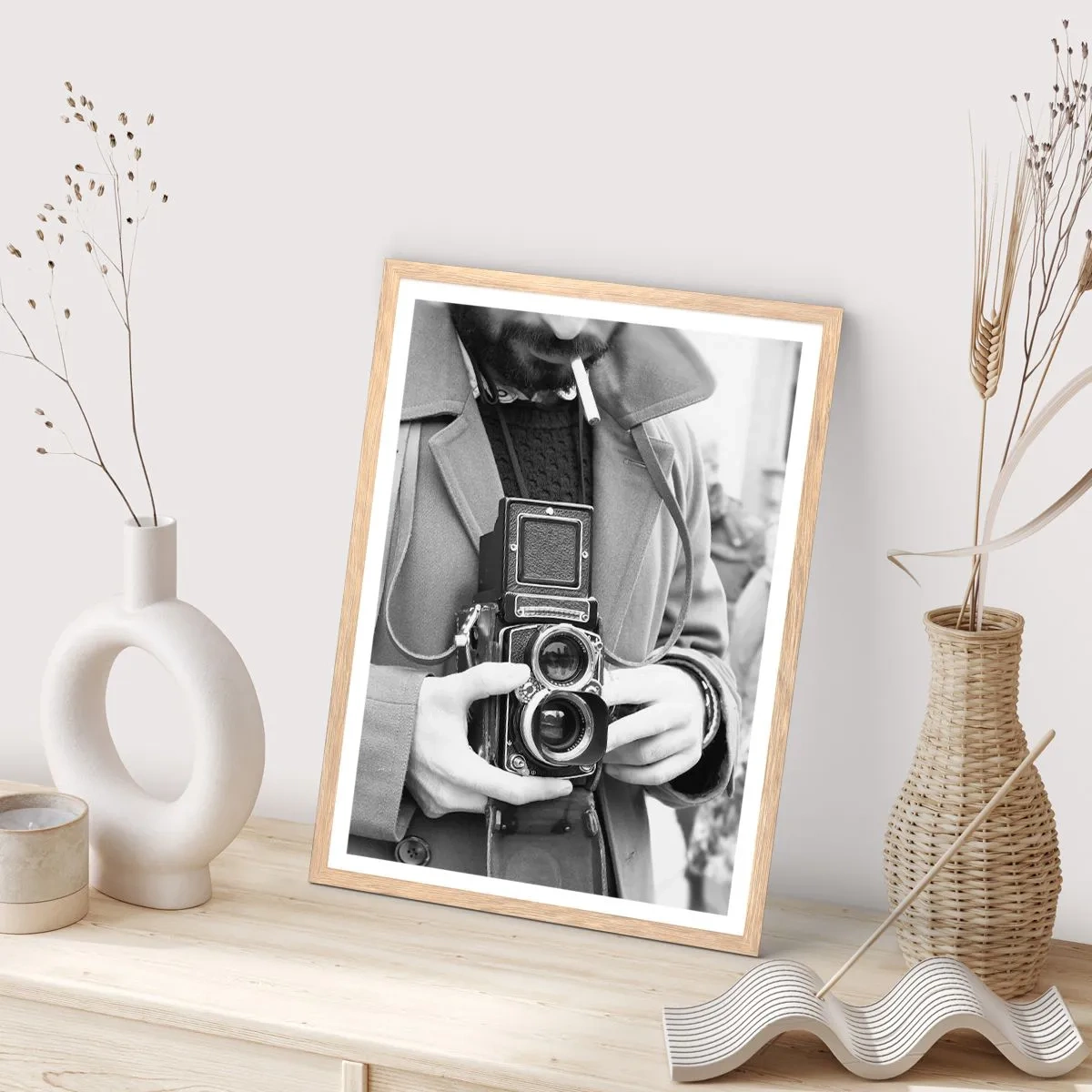 Poster în ramă de stejar deschis - În stilul retro - 30x40 cm