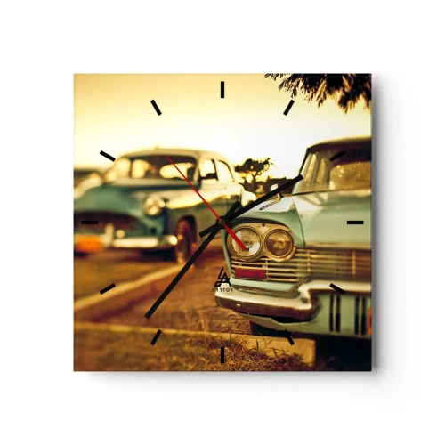 Ceas de perete - Ceas pe sticlă - Vom aștepta și vom vedea - 30x30 cm