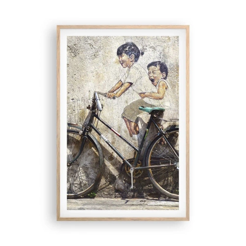 Poster în ramă de stejar deschis - Adevărat sau fals? - 61x91 cm