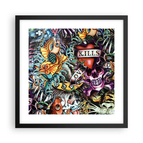 Poster în ramă neagră - Visul unui artist tatuator - 40x40 cm