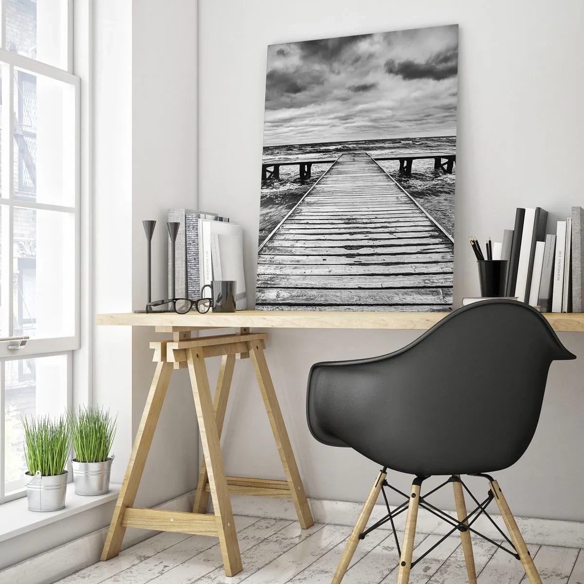 Tablou pe sticlă - Aștept ca vântul să fugărească... - 50x70 cm