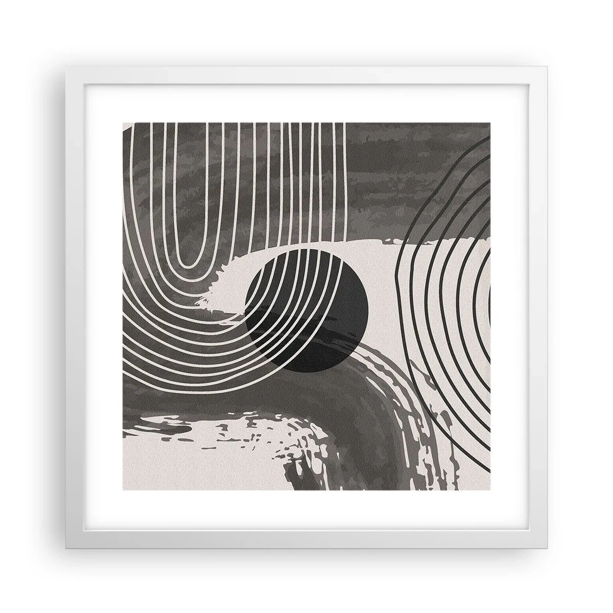 Poster în ramă albă - Ovalul câștigă - 40x40 cm