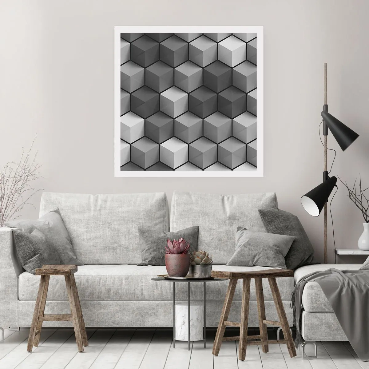 Poster - Puzzle cubist - 30x30 cm