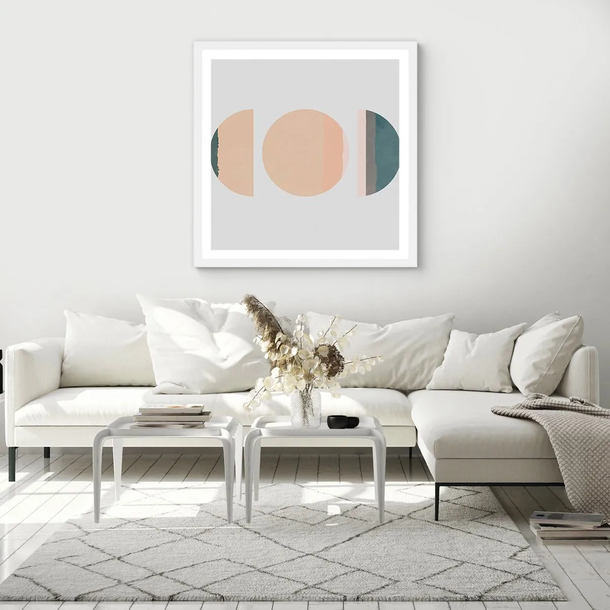 Poster în ramă albă - Roată cu roată - 60x60 cm