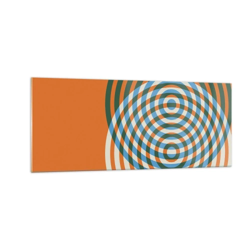 Tablou pe sticlă - Variație circulară abstractă - 100x40 cm