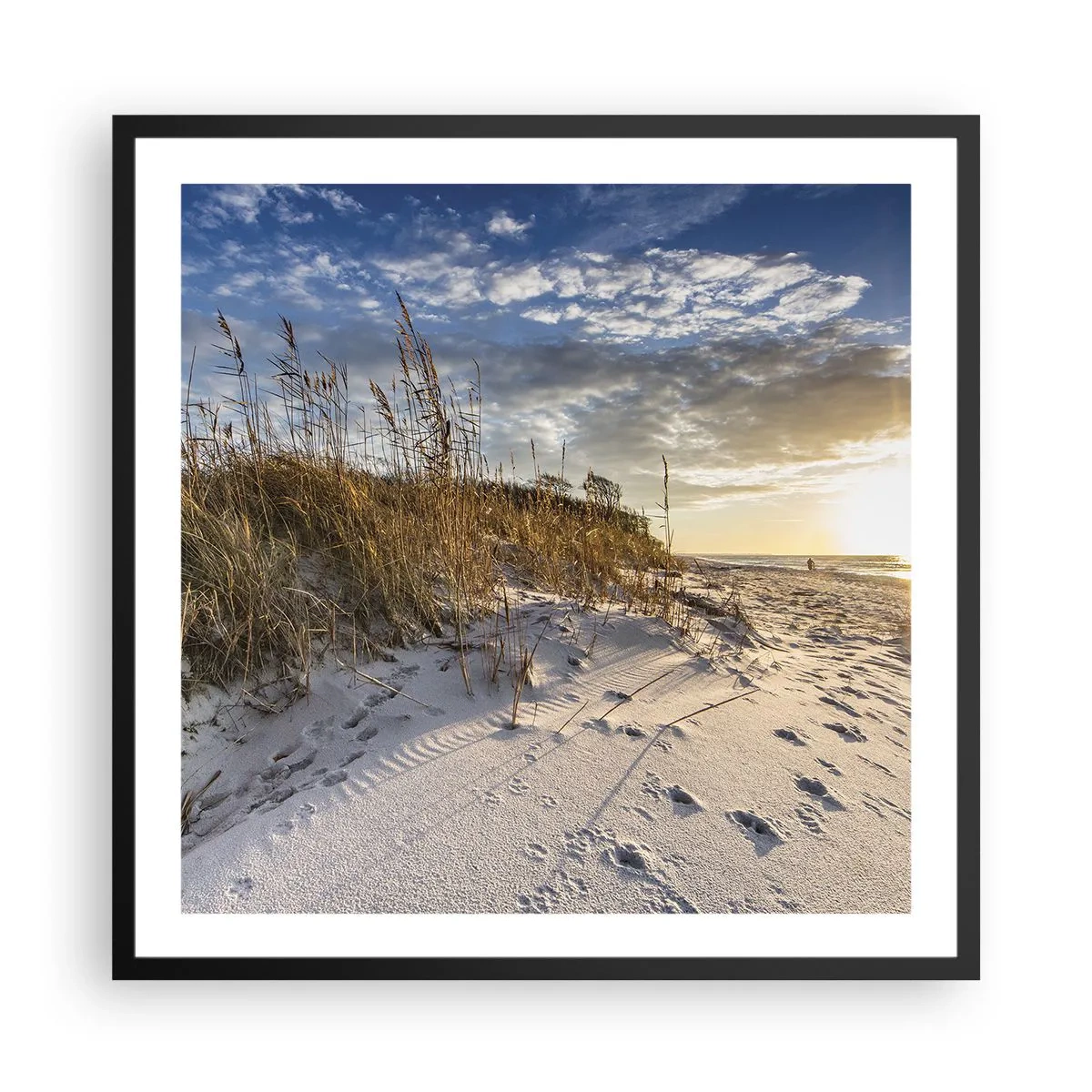 Poster în ramă neagră - Invitație la o plimbare - 60x60 cm