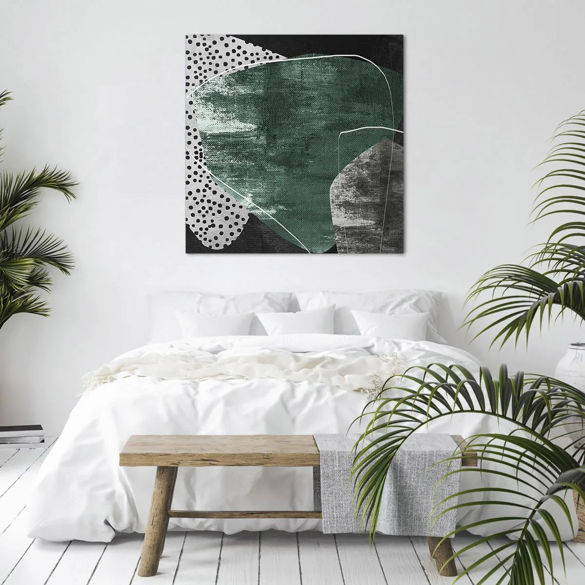 Tablou pe pânză - Abstracție colorată cu fulgi de aur - 30x30 cm