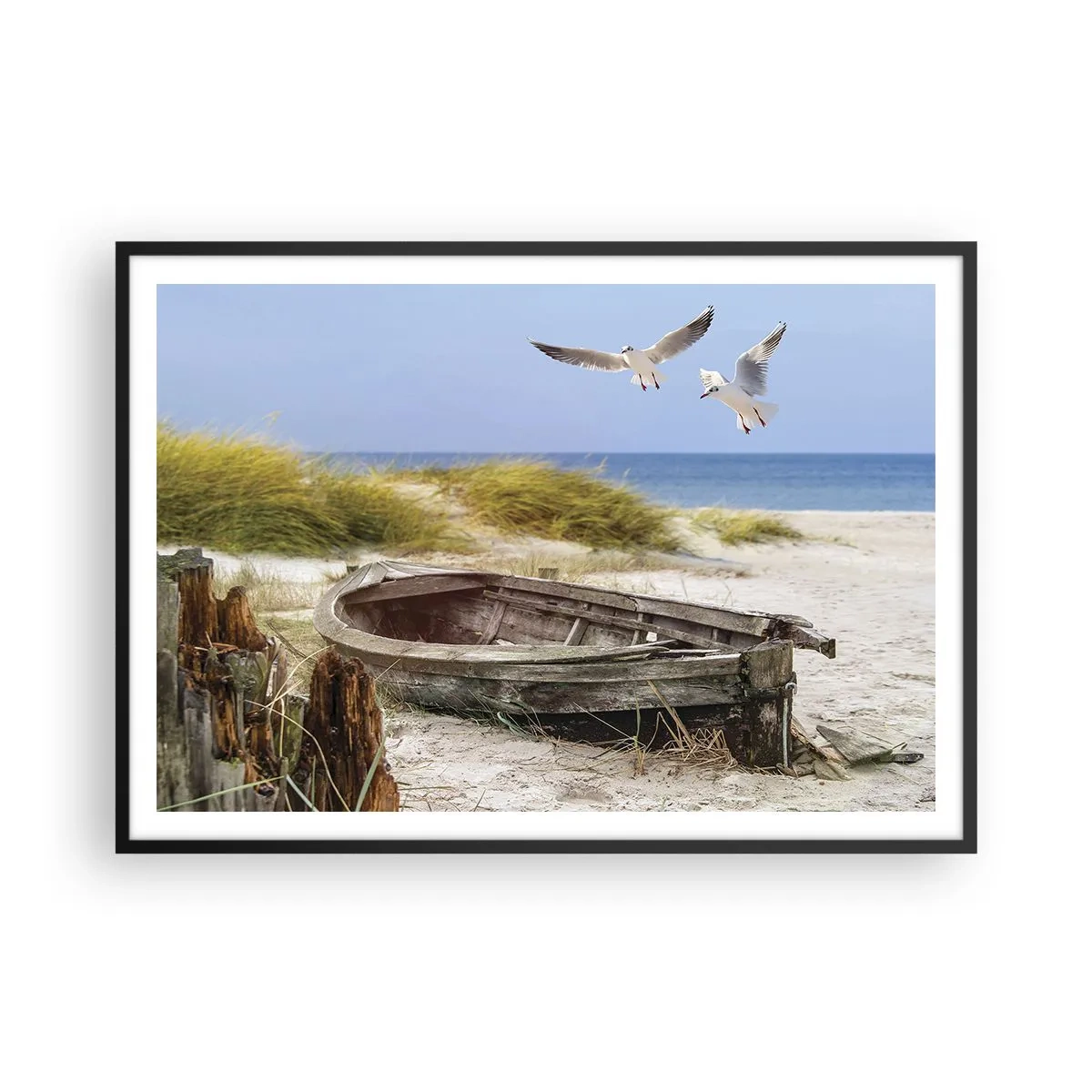 Poster în ramă neagră - Scăldate în vânt - 100x70 cm