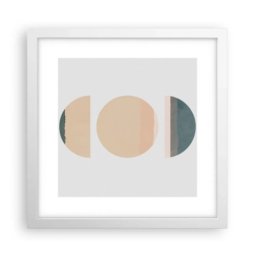 Poster în ramă albă - Roată cu roată - 30x30 cm