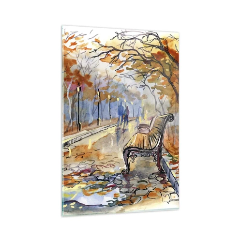 Tablou pe sticlă - Pășim împreună în toamnă - 80x120 cm