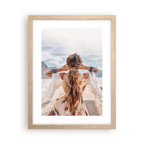 Poster în ramă de stejar deschis - Pe drumul spre fericire - 30x40 cm