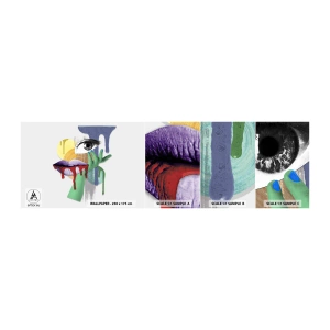 Mostră de Tapet Standard Eco - Portret deconstruit - Abstracția, Bucată, Ochi - 100x30 cm