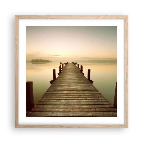 Poster în ramă de stejar deschis - Înainte de răsărit, zori, lumină - 50x50 cm
