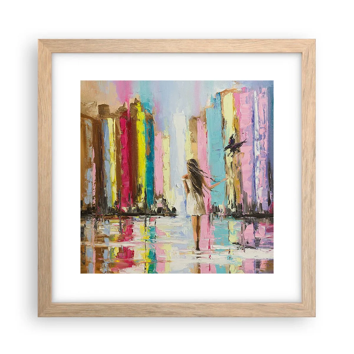 Poster în ramă de stejar deschis - Urmați-mă - 30x30 cm