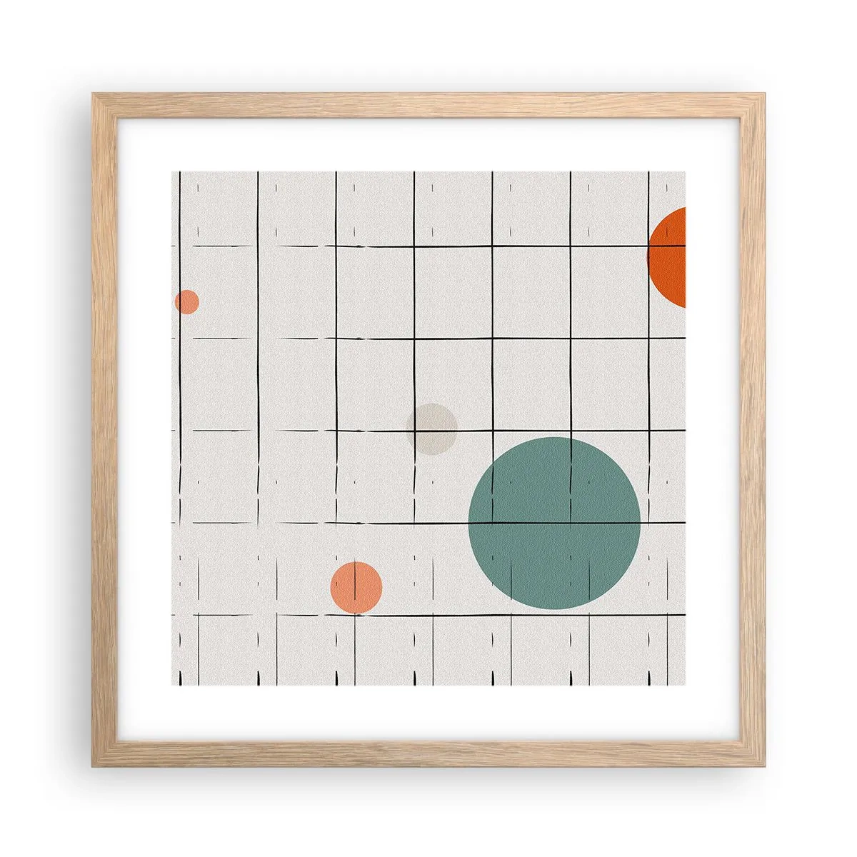 Poster în ramă de stejar deschis - În capcană. Noi sau ele? - 40x40 cm