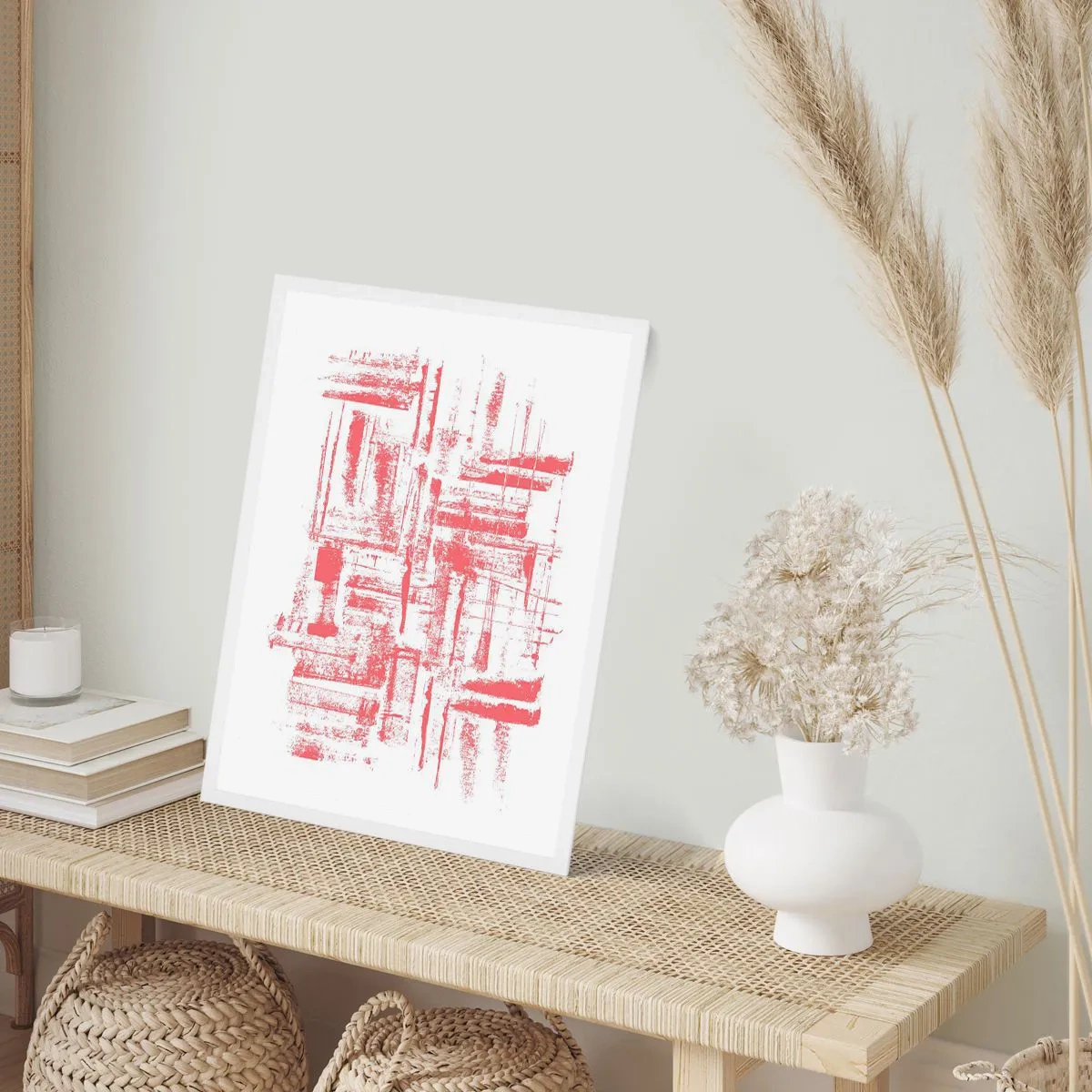 Poster în ramă albă - Orașul roșu - 70x100 cm