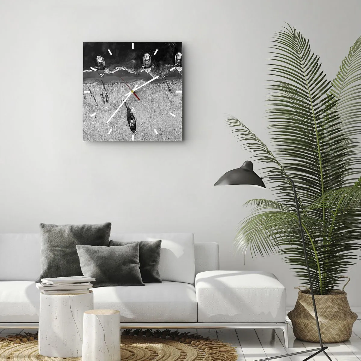 Ceas de perete - Ceas pe sticlă - Tot pe țărm... - 40x40 cm