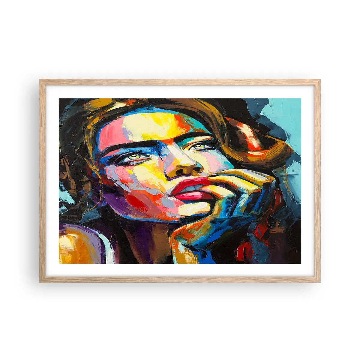 Poster în ramă de stejar deschis - Visele ca niște păsări se înalță pe cer - 70x50 cm