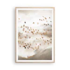 Poster în ramă de stejar deschis - A sosit timpul... - 70x100 cm