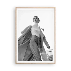 Poster în ramă de stejar deschis - Vii cu mine? - 70x100 cm