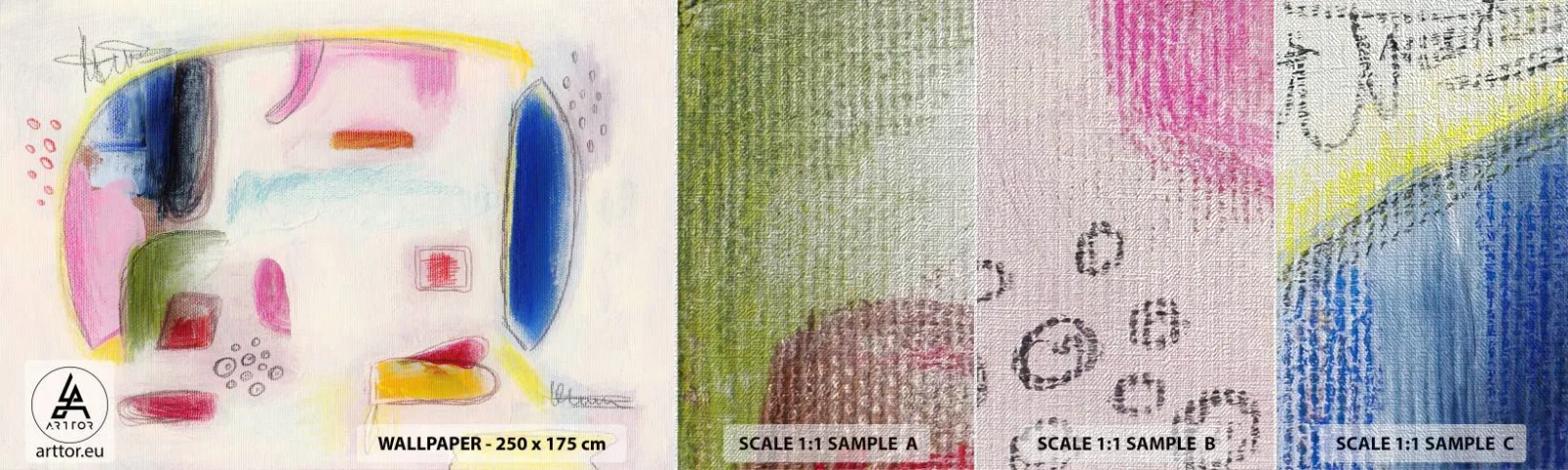 Mostră tapet Premium Canvas - Mai mult convexă decât concavă sau plată - Abstracția, Bucată, Elefant - 100x30 cm